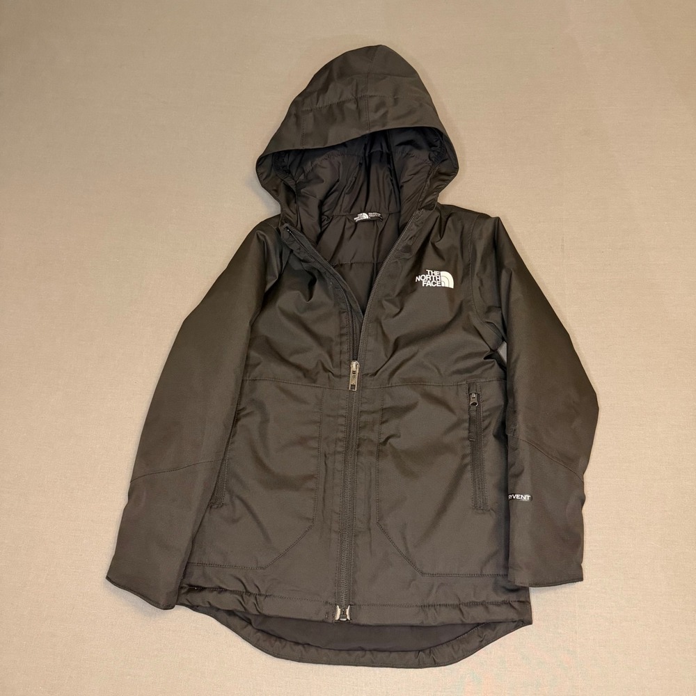 The North Face Kids DryVent Insulated Ski Jacket Black Hooded Winter Coat size 5